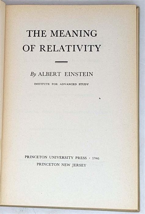 The Meaning of Relativity; Four Lectures Delivered at Princeton University Epub