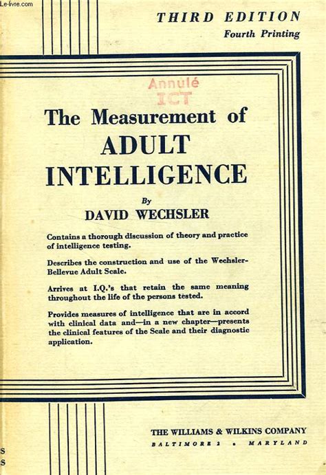 The Measurement of Adult Intelligence Kindle Editon