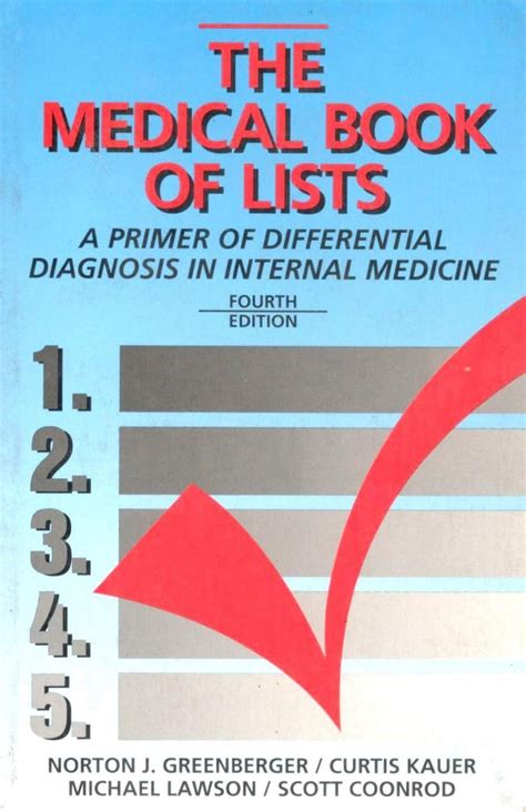 The Medical Book of Lists A Primer of Differential Diagnosis In Internal Medicine PDF