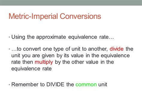 The Metric and Imperial Divide