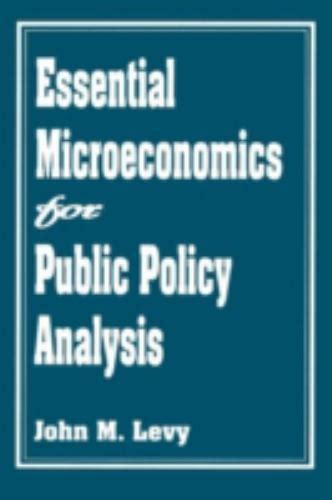 The Microeconomics of Public Policy Analysis Doc