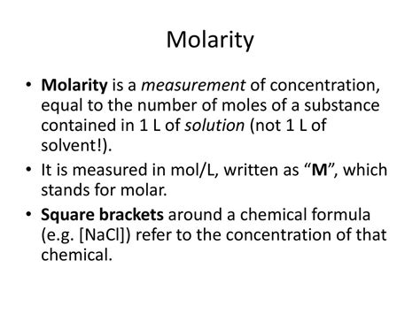 The Molarity Of A Solution Is Equal To Doc