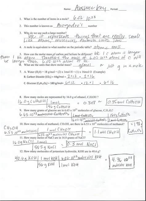The Mole Lab Answer Key PDF