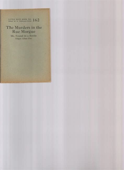 The Murders in the Rue Morgue Ms Found in a Bottle Litte Blue Book No 162 Epub