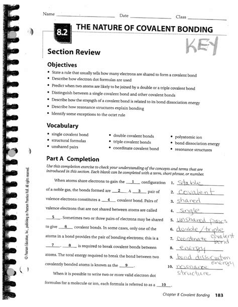The Nature Of Covalent Bonding Section Review Answers PDF