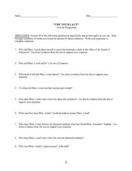 The Necklace Questions And Answers PDF