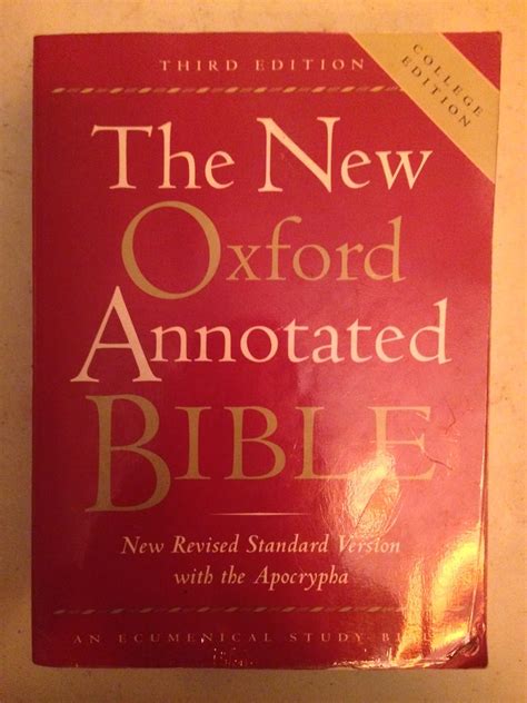 The New Oxford Annotated Bible with the Apocrypha Third Edition New Revised Standard Version PDF