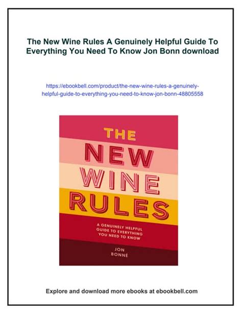 The New Wine Rules A Genuinely Helpful Guide to Everything You Need to Know Kindle Editon