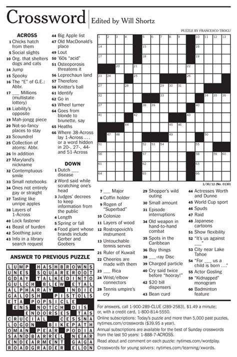 The New York Times Crossword Answer Book NY Times Doc