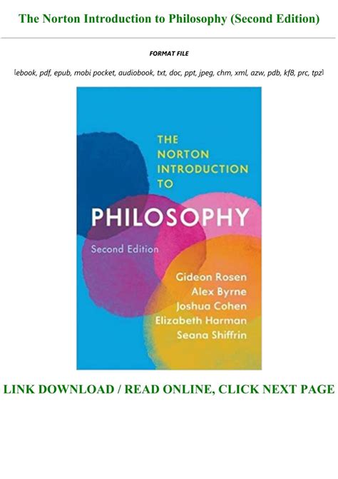 The Norton Introduction to Philosophy Second Edition Epub