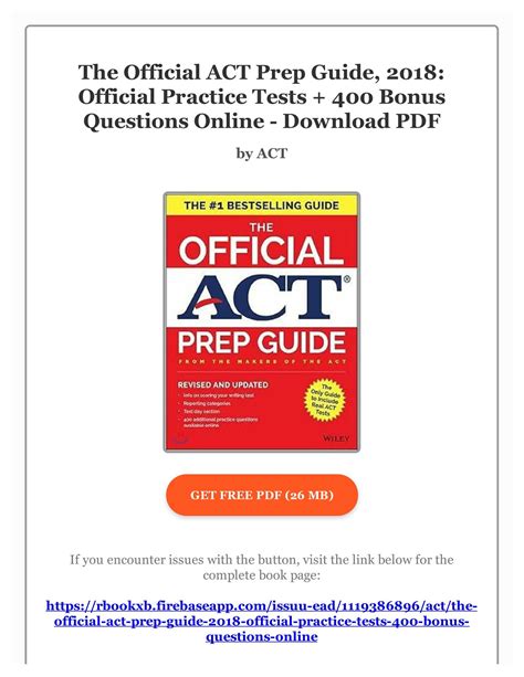 The Official ACT Prep Guide 2018 Official Practice Tests 400 Bonus Questions Online Kindle Editon