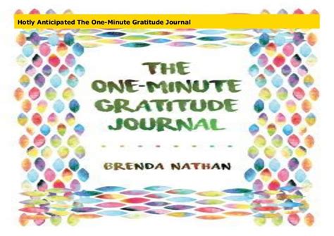 The One-Minute Gratitude Journal Epub
