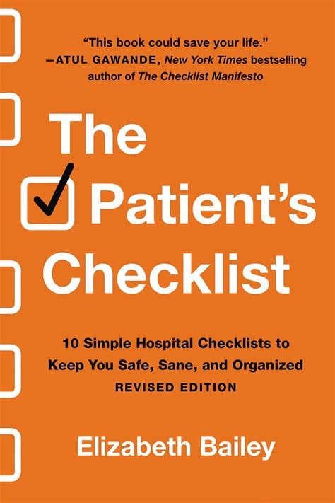 The Patient s Checklist 10 Simple Hospital Checklists to Keep you Safe Sane and Organized Doc