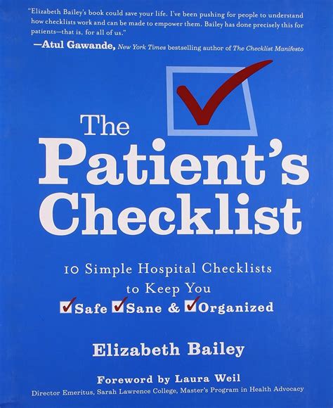 The Patient s Checklist 10 Simple Hospital Checklists to Keep you Safe Sane and Organized Doc