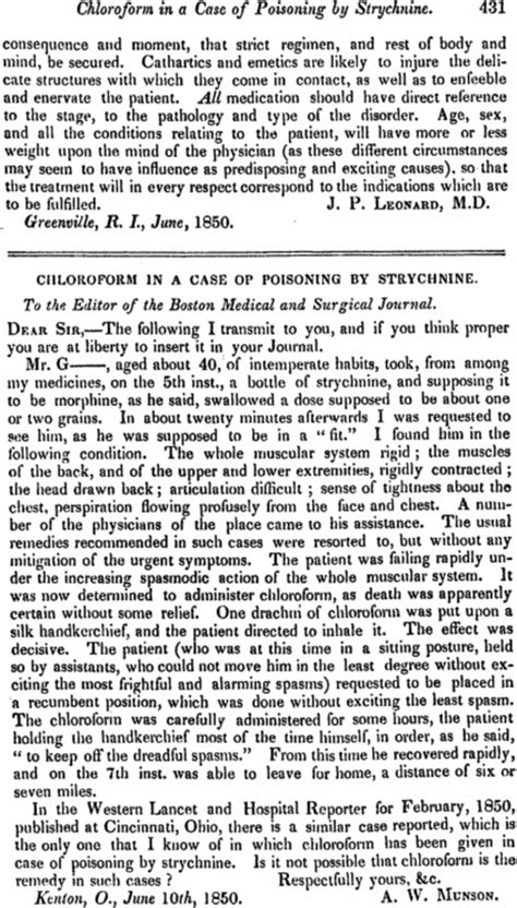 The Perils of Studying in Close Quarters: A Case Study of Chloroform Poisoning