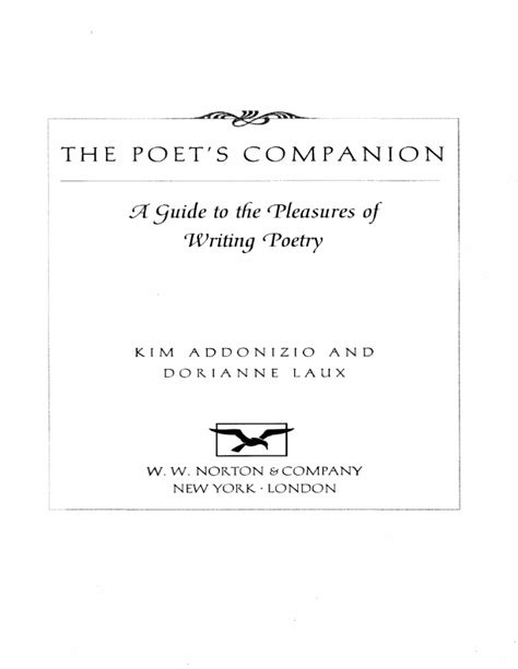 The Poet s Companion A Guide to the Pleasures of Writing Poetry Doc