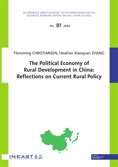 The Political Economy of Rural Development in China Reader