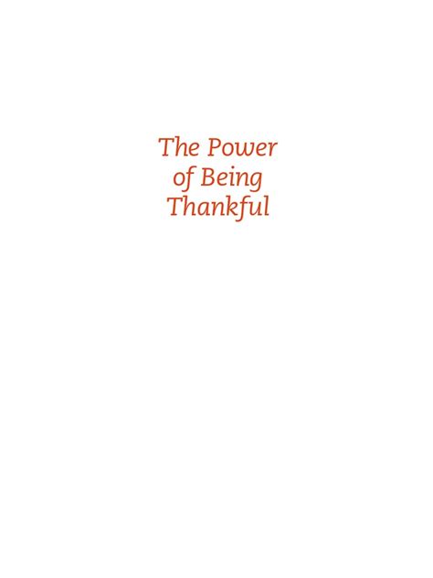 The Power Of Being Thankful PDF PDF