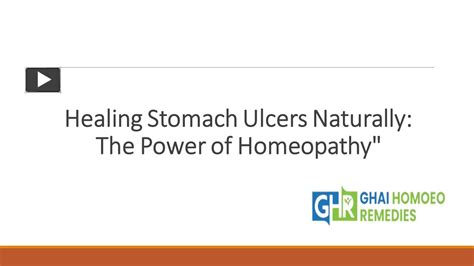 The Power of Homeopathic Medicine for Gastric Ulcer: A Path to Natural Healing