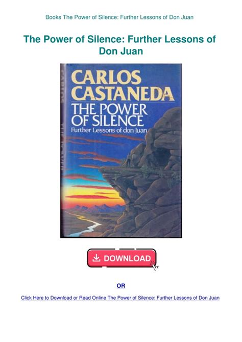 The Power of Silence Further Lessons of don Juan Kindle Editon