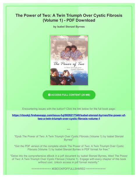 The Power of Two A Twin Triumph over Cystic Fibrosis PDF