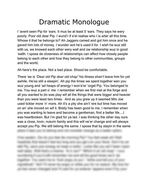 The Power of the Monologue