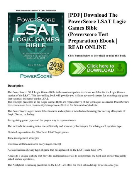 The PowerScore LSAT Logic Games Bible Ebook Doc