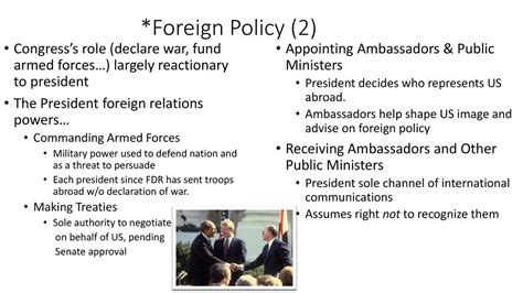 The President's Role in Foreign Policy Increased Largely Because