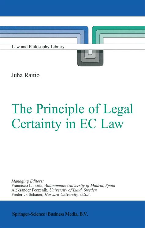 The Principle of Legal Certainty in EC Law 1st Edition PDF