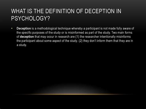 The Psychology of Deception: