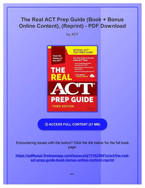 The Real ACT Prep Guide Book Bonus Online Content Reprint Official Act Prep Guide PDF