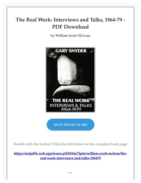 The Real Work Interviews and Talks 1964-79 Epub