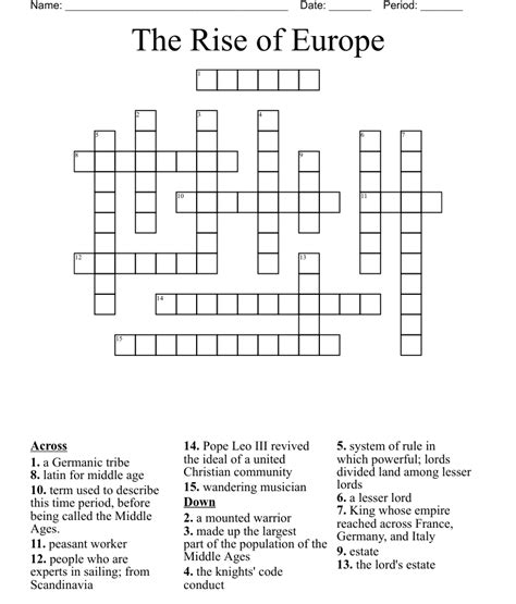 The Rise Of Europe Crossword Puzzle Answers Reader