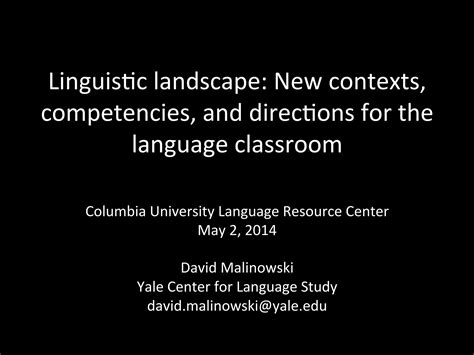 The Rise of a New Linguistic Landscape