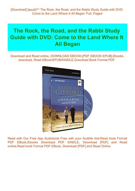 The Rock the Road and the Rabbi Study Guide with DVD Come to the Land Where It All Began PDF