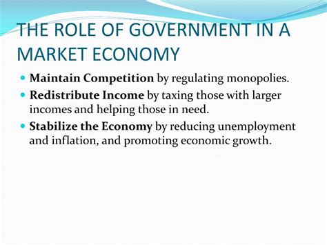 The Role of Government in a Market Economy