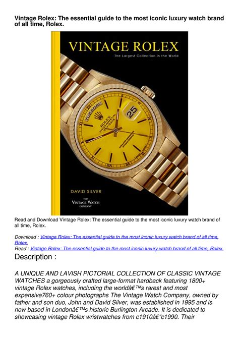 The Rolex Report Pdf Ebook PDF