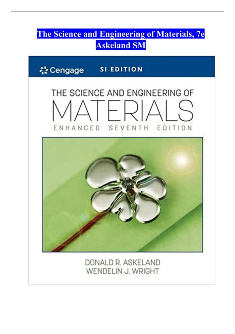 The Science Engineering Of Materials Askel Solutions Doc