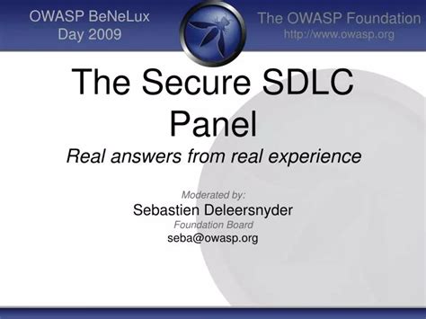 The Secure Sdlc Panel Real Answers From Experience Doc