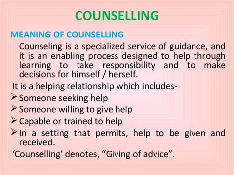 The Significance of Counselling