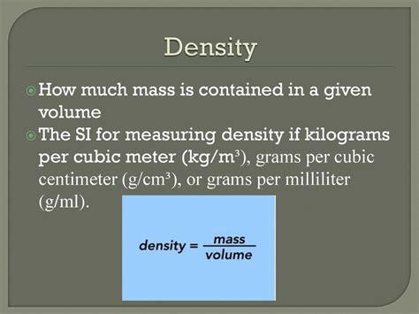 The Significance of Density: A Comprehensive Guide to kg/m³