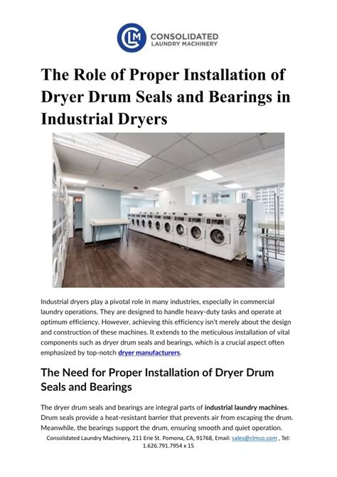 The Significance of Dryer Drum Bearings