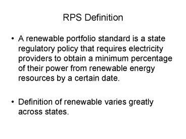 The Significance of RPS