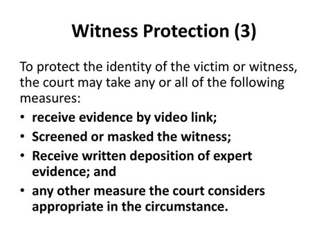 The Significance of Witness Protection