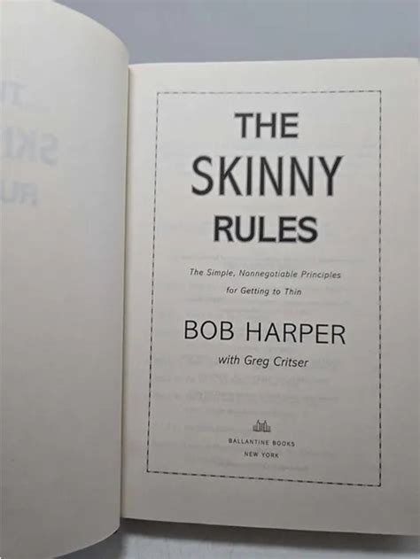 The Skinny Rules The Simple Nonnegotiable Principles for Getting to Thin PDF