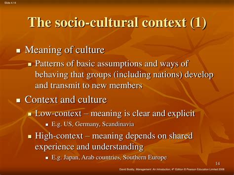 The Socio-Cultural Context