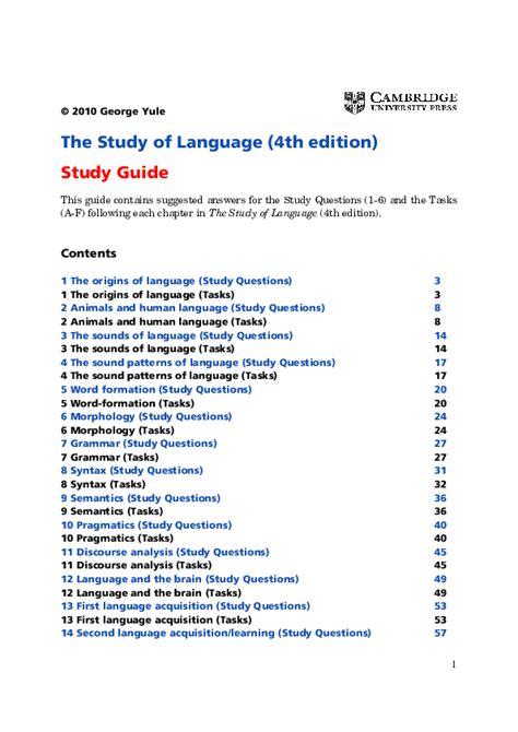 The Study Of Language Answer Key PDF