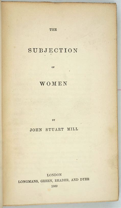 The Subjection Of Women Primary Source Edition Reader