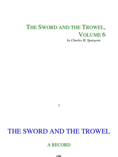 The Sword and The Trowel Volume 6 Ebook Ebook Doc