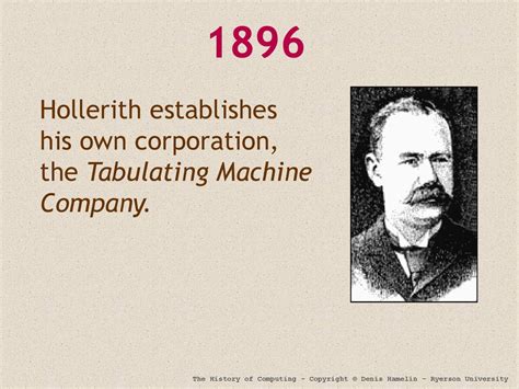 The Tabulating Machine Company (1896-1911)